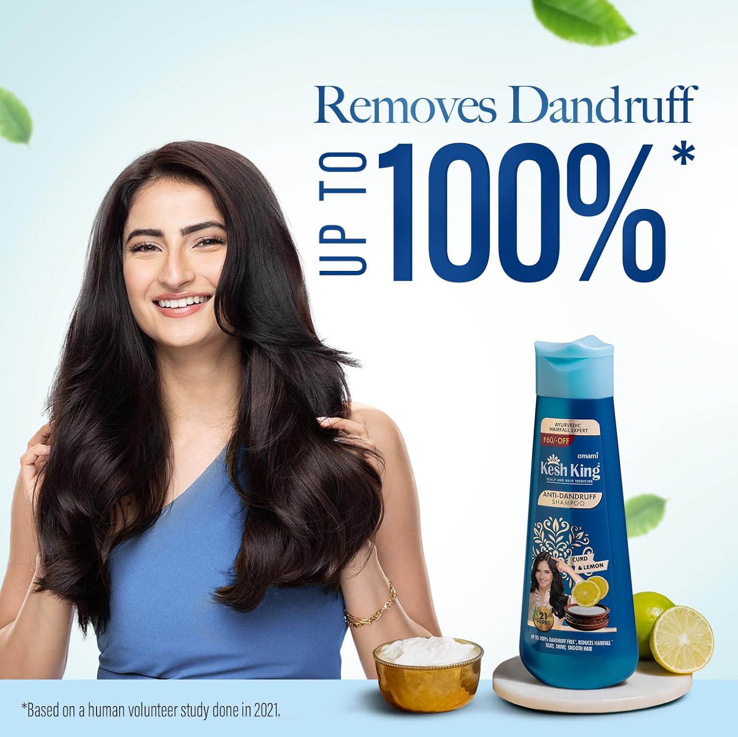 Kesh King Ayurvedic Anti-Dandruff Shampoo | Reduces hair fall | Soothes itchy scalp | No Paraben & No Silicon | 21 natural ingredients | Enriched with curd, lemon & neem | 600 ml